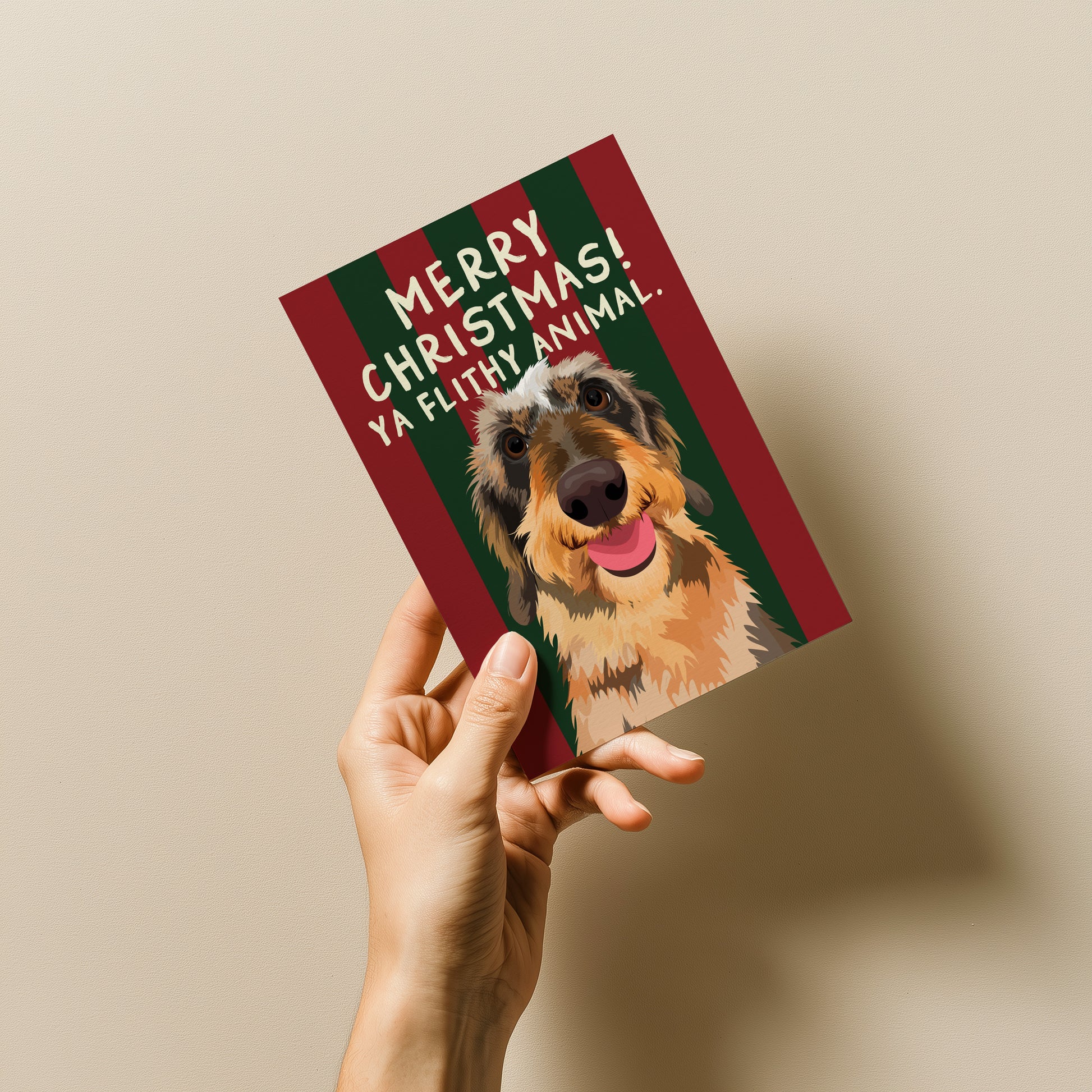 Striped Custom Pet Christmas Cards™