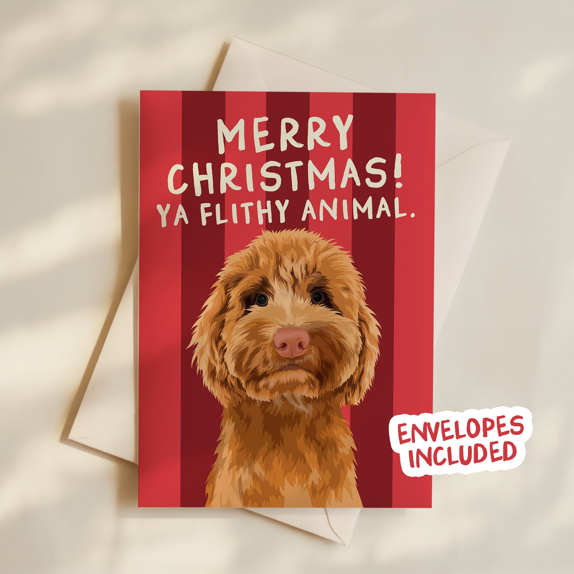 Striped Custom Pet Christmas Cards™