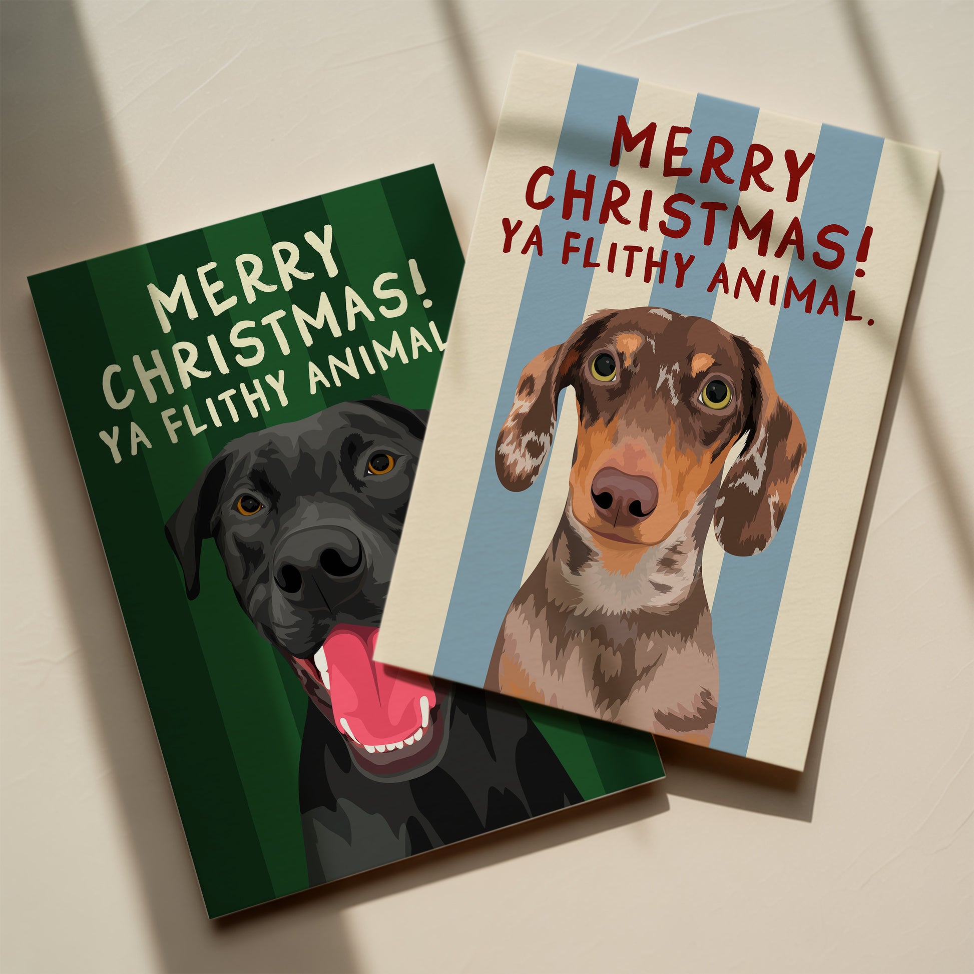 Striped Custom Pet Christmas Cards™