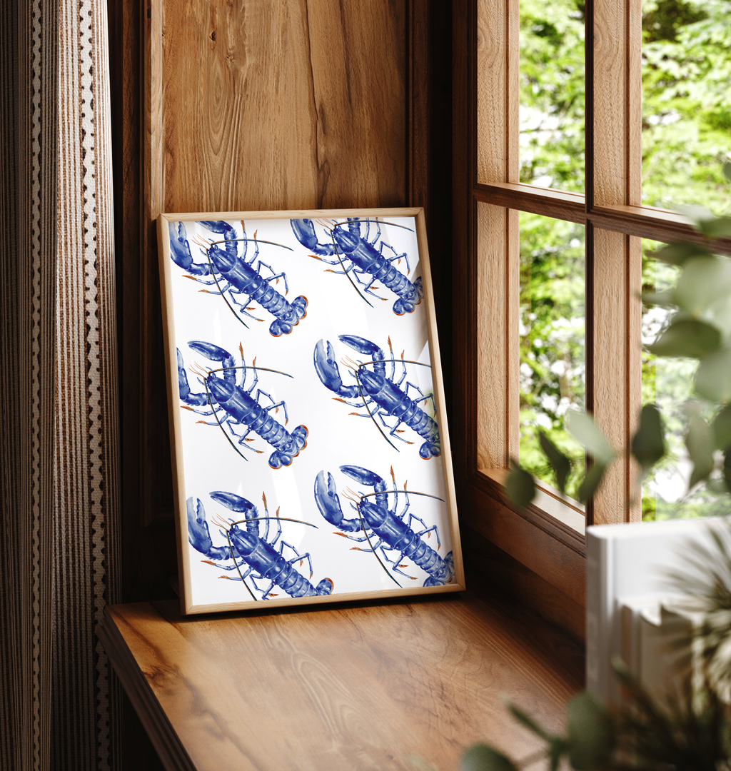 Lots of IOW Lobster Diagonal Print
