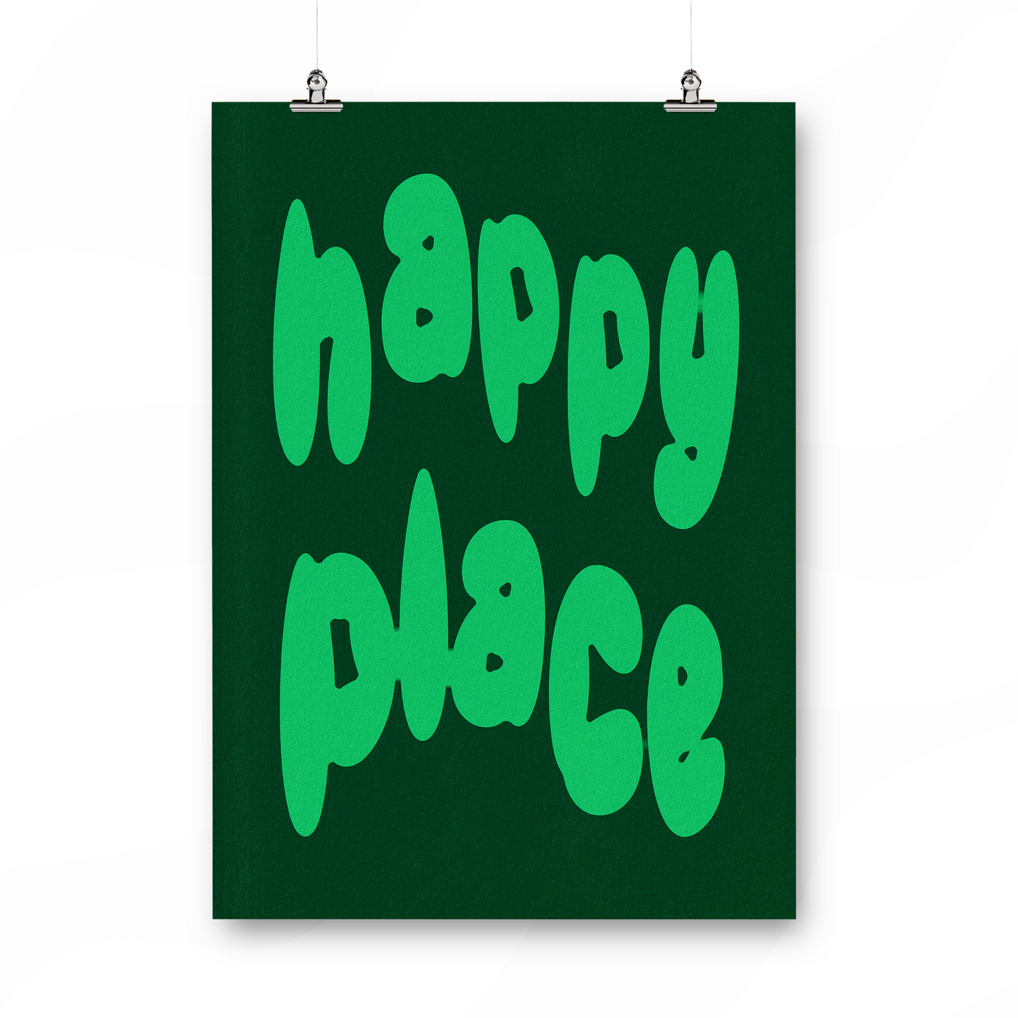 Happy Place Green Print