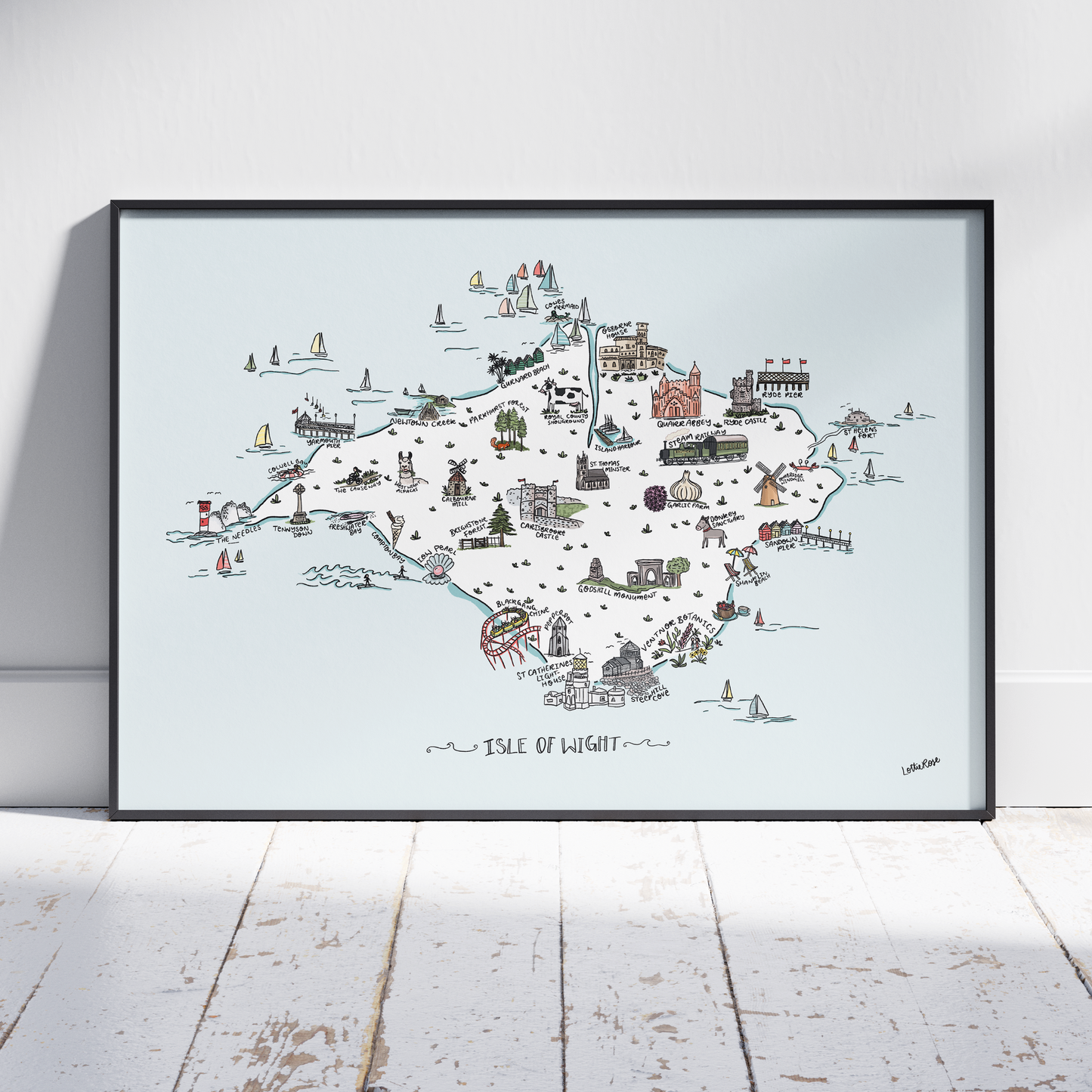 Lottie Rose's Hand-drawn IOW Map