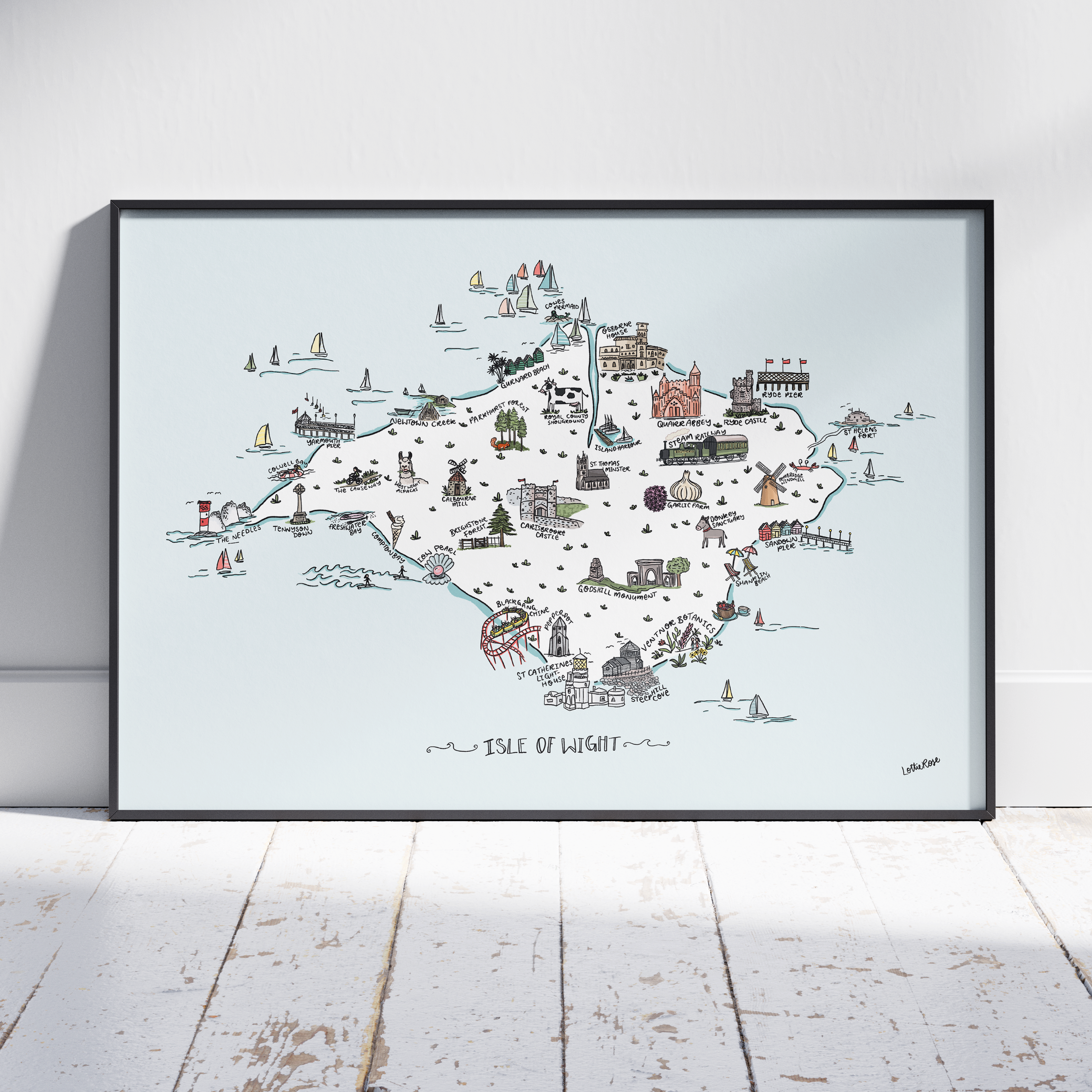 Lottie Rose's Hand-drawn IOW Map