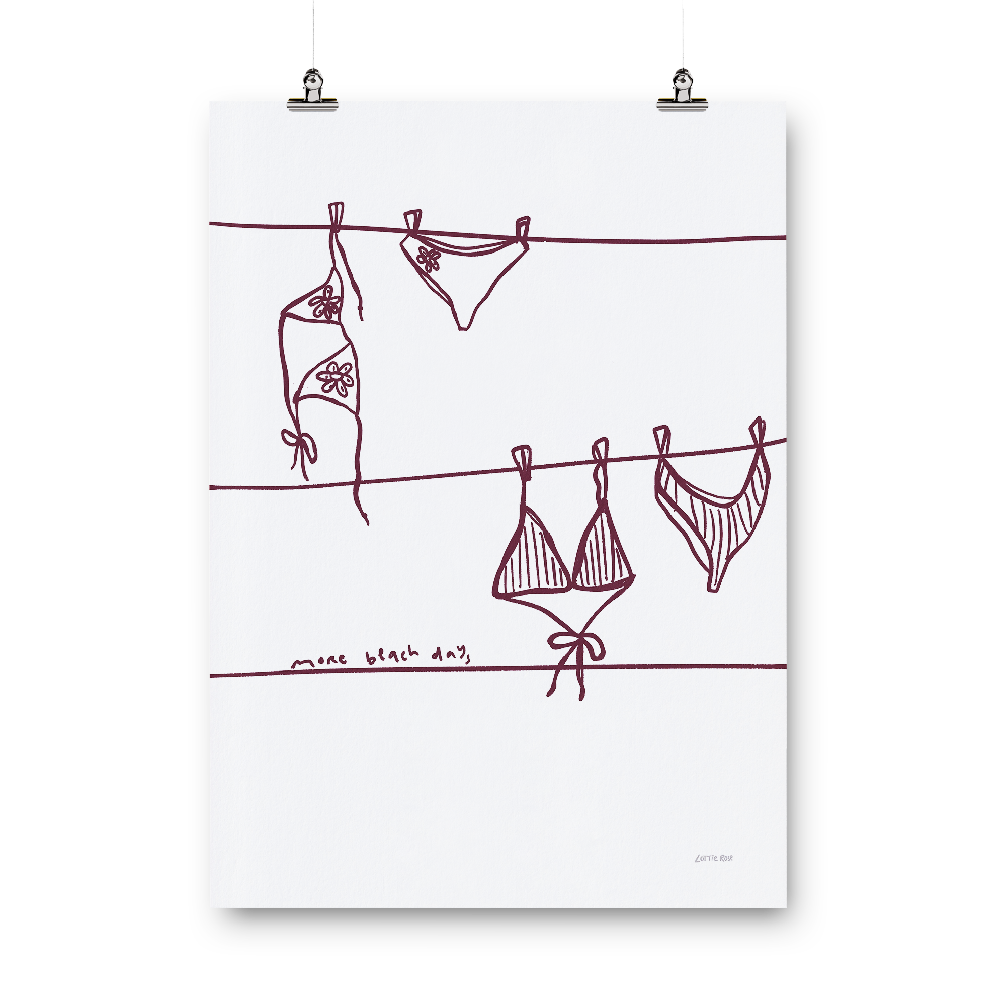 More Beach Days Wine Print