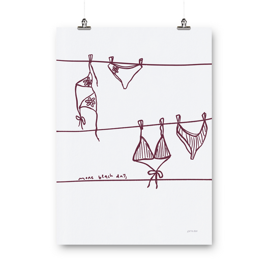 More Beach Days Wine Print