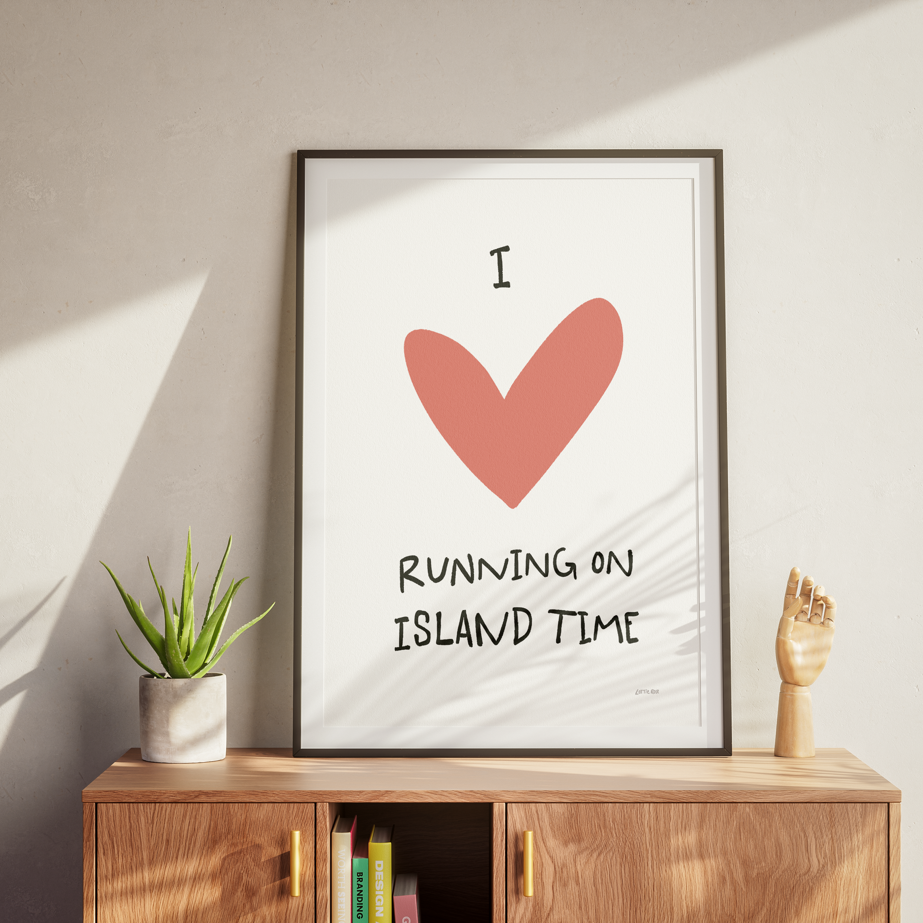 Running on IOW Time Coral Print