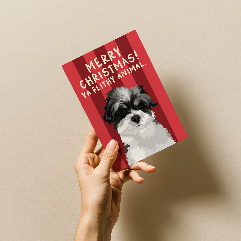"Merry Xmas! Ya filthy Animal" Custom Pet Cards