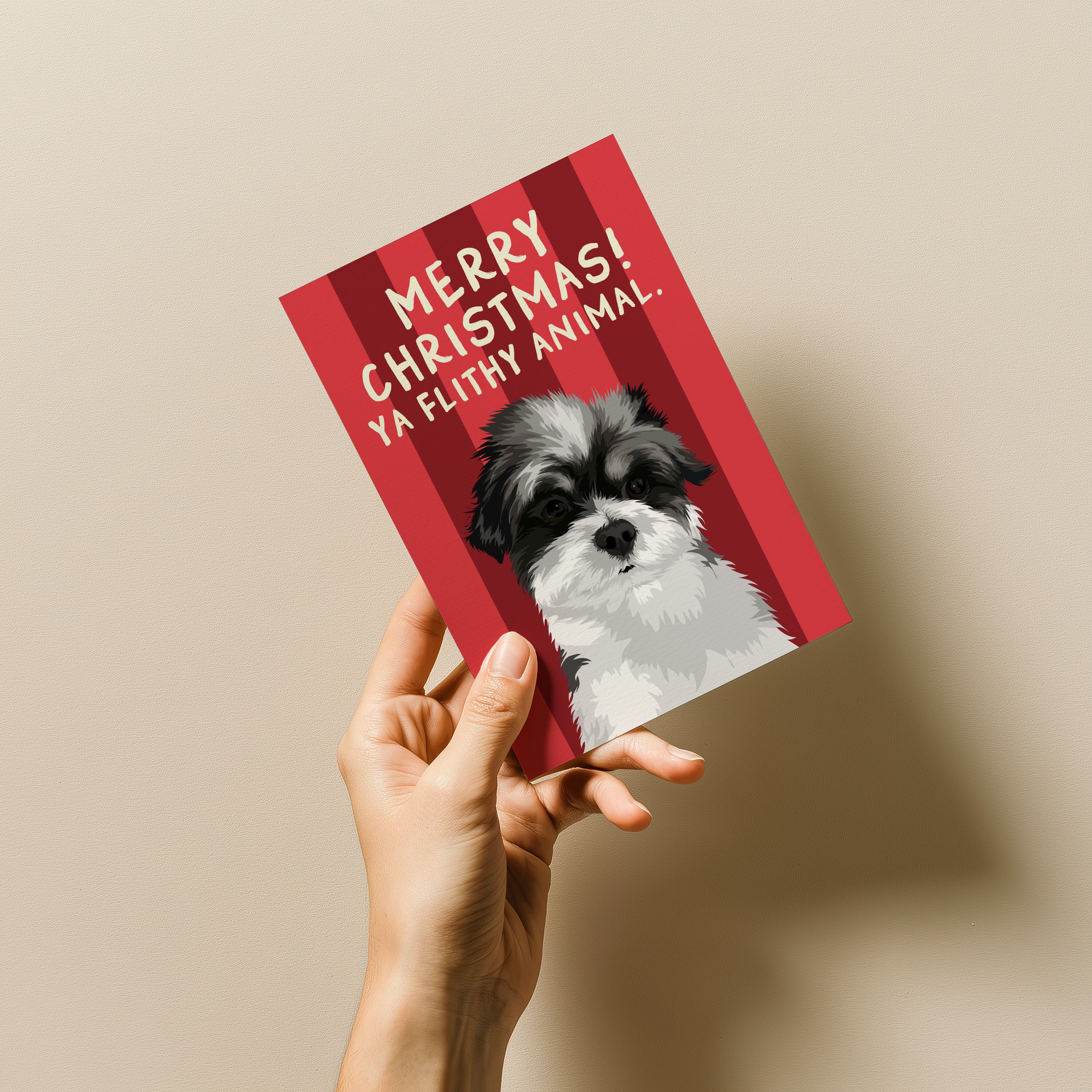 "Merry Xmas! Ya filthy Animal" Custom Pet Cards