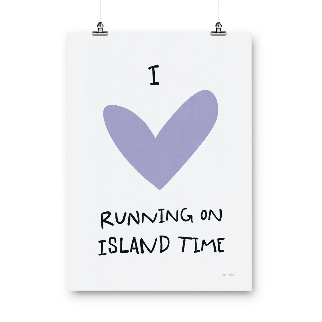 Running on IOW Time Lilac Print