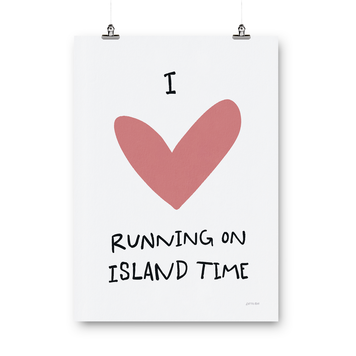 Running on IOW Time Coral Print