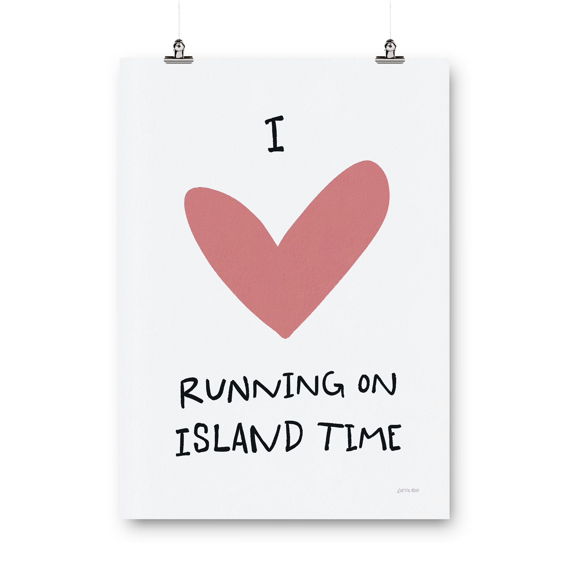 Running on IOW Time Coral Print