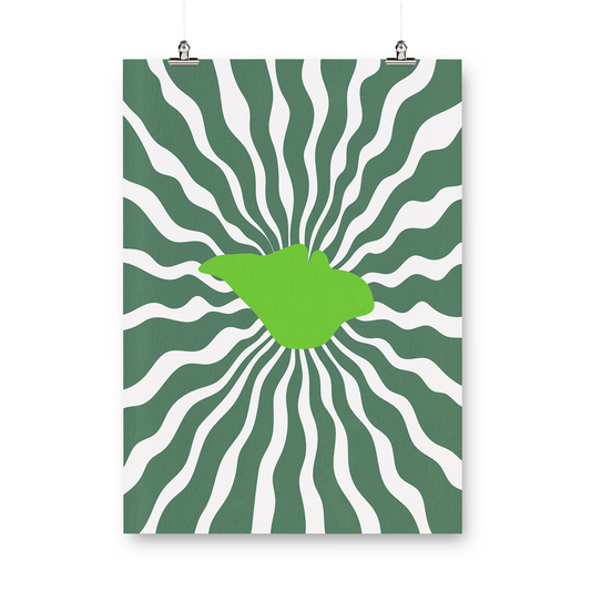 Wavey Green IOW Print