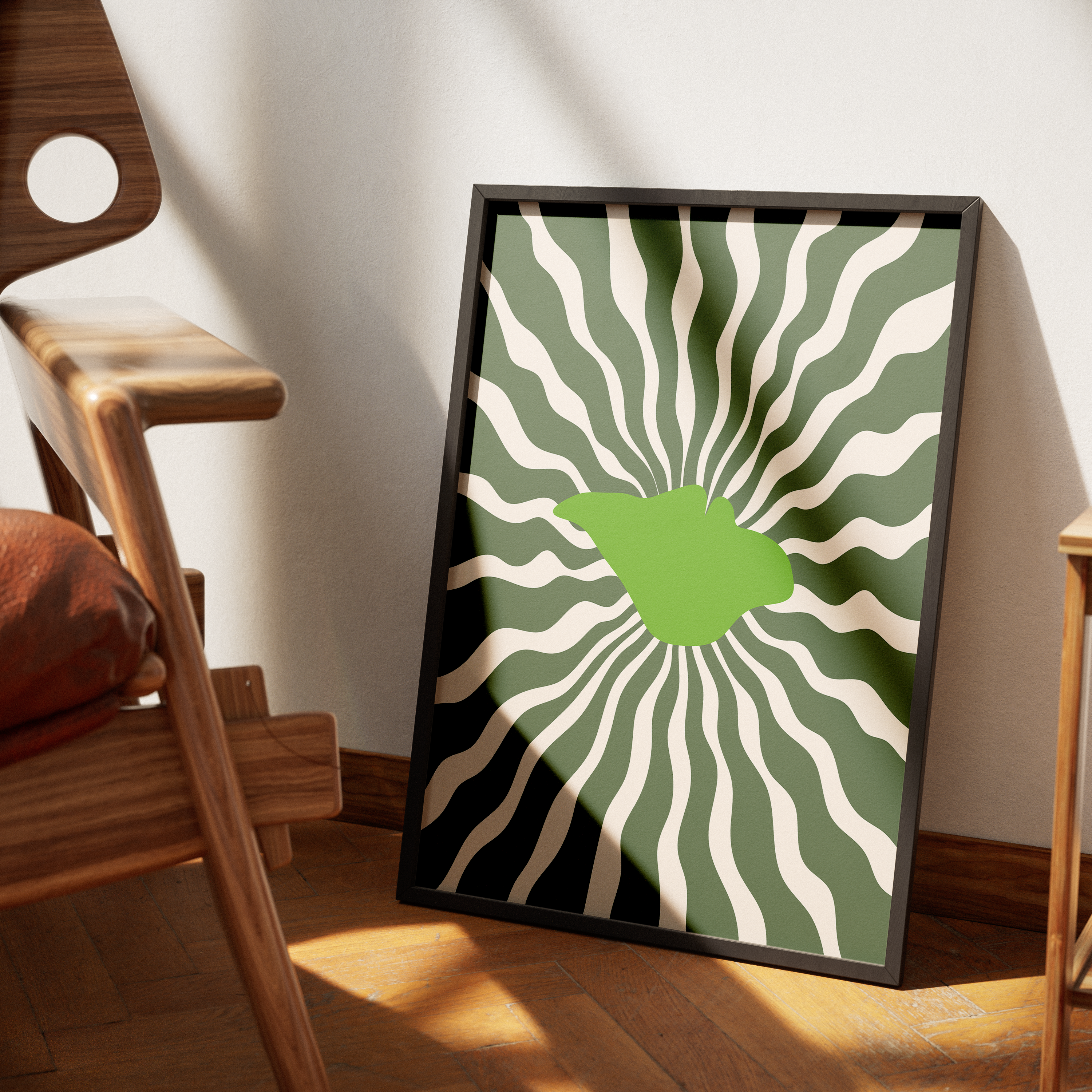 Wavey Green IOW Print