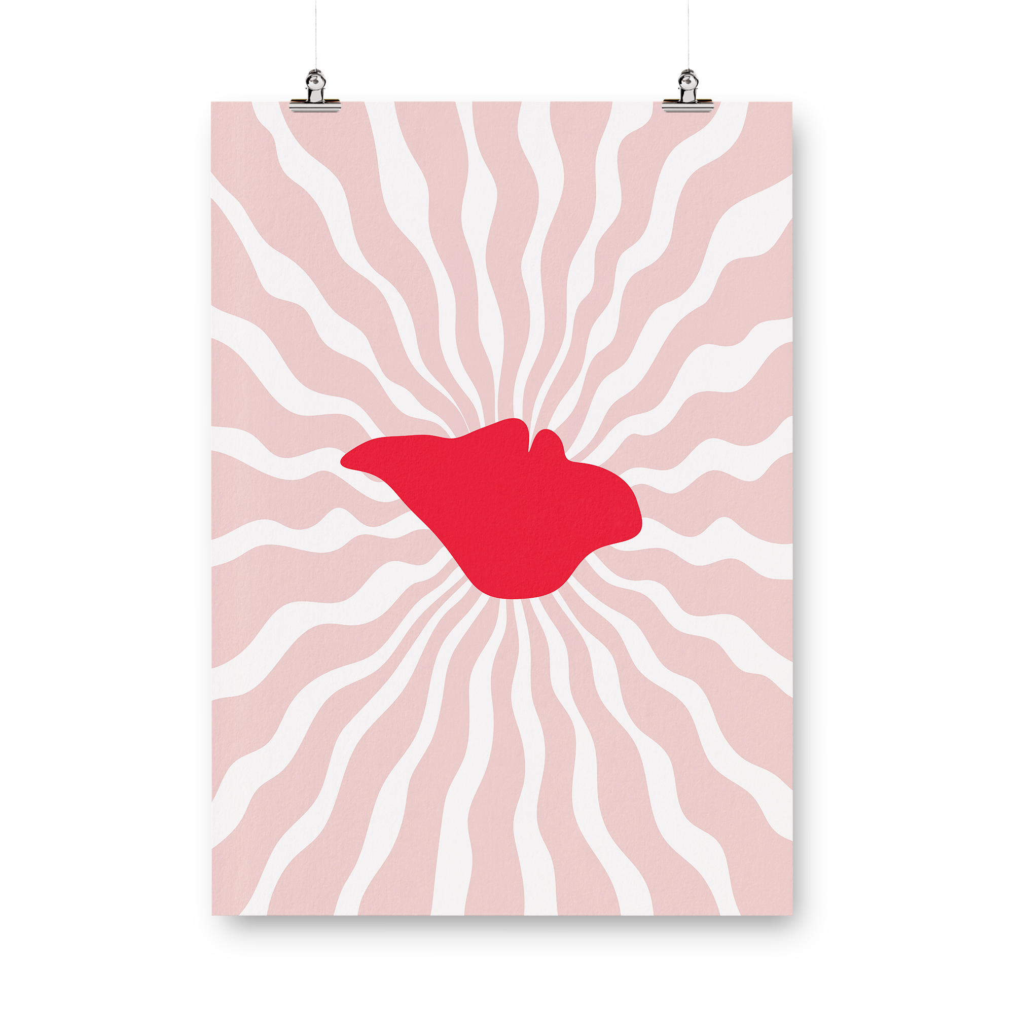 Wavey Pink IOW Print