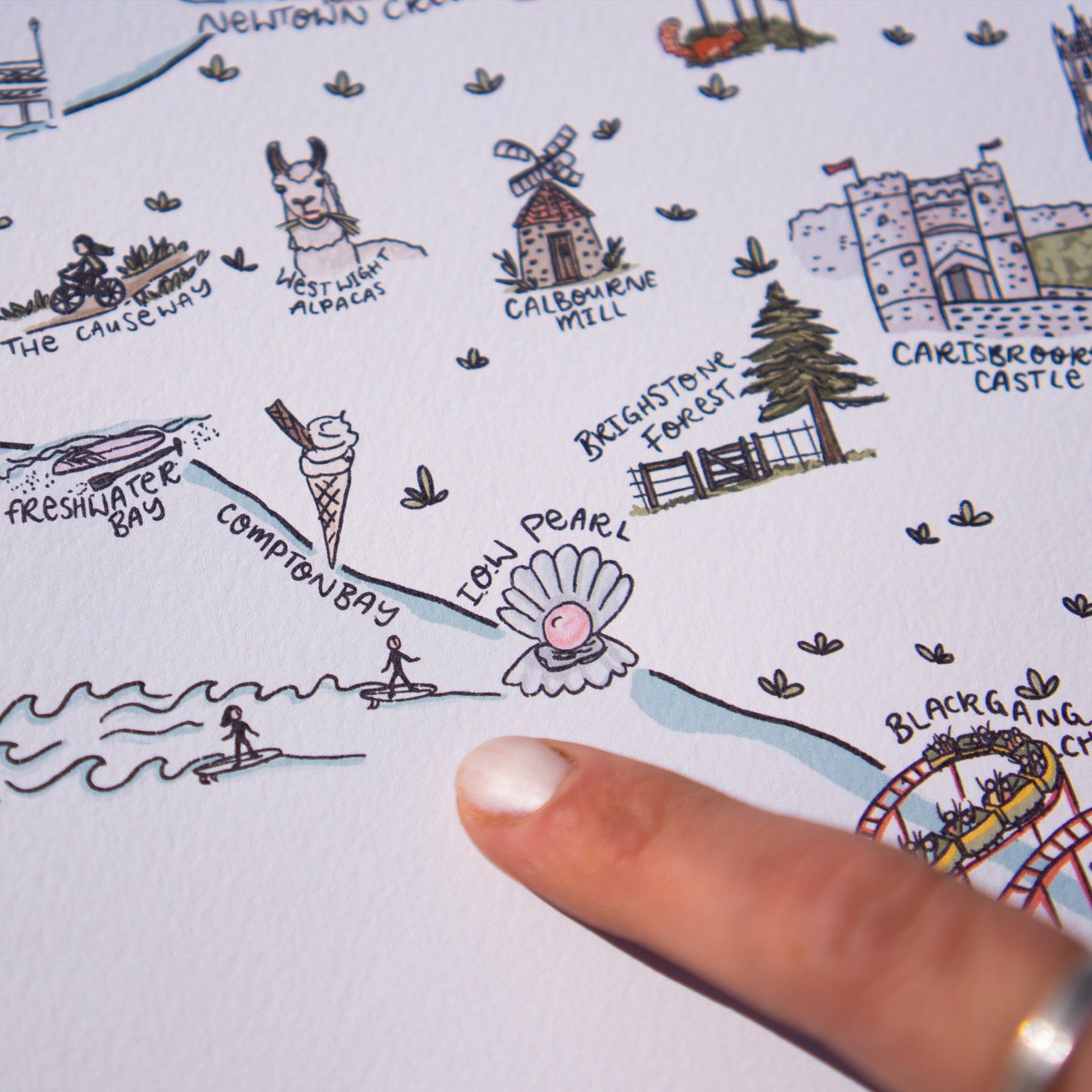 Lottie Rose's Hand-drawn IOW Map